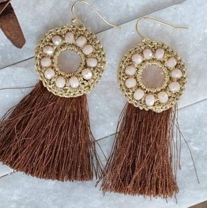 Sable tasseled earrings